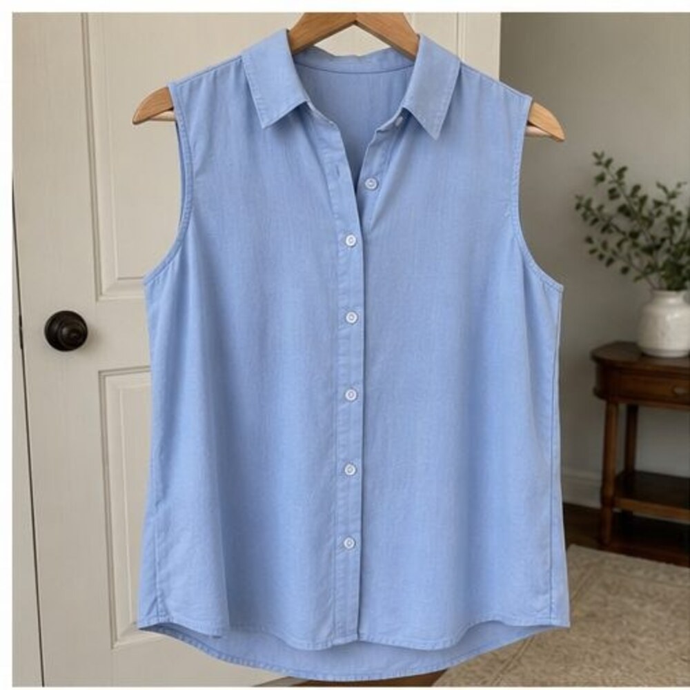 Blue Ruffle Blouse